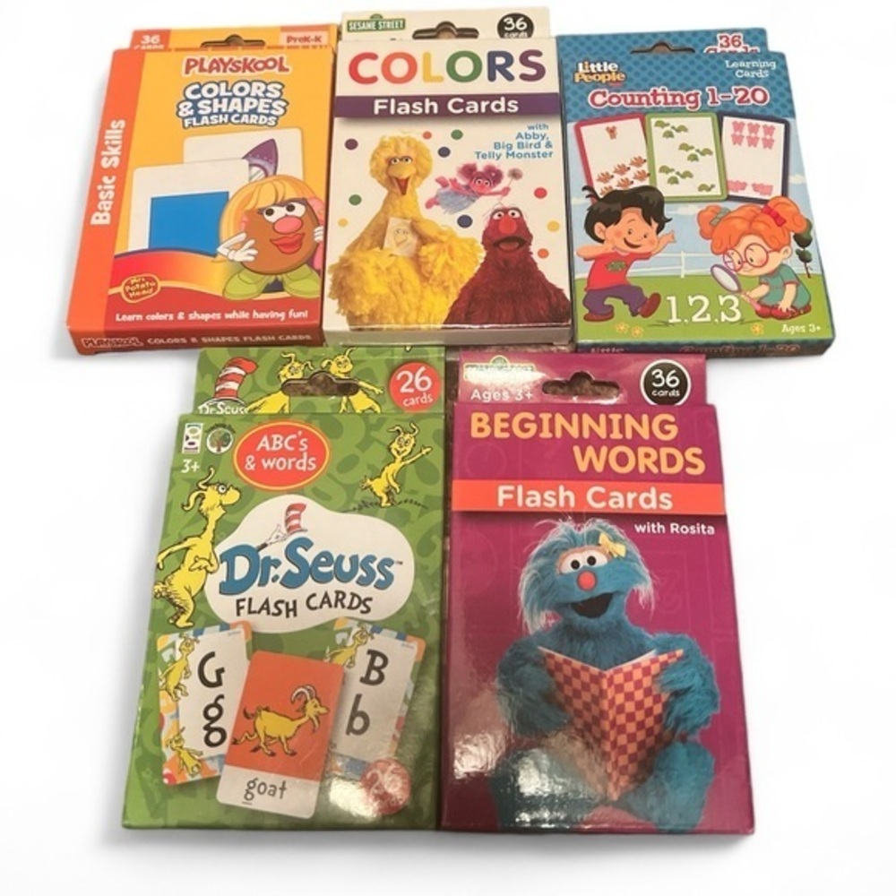 Early Learning Kid Lot 5 Packs‎ Educational Flash Cards Words Count Color Shapes